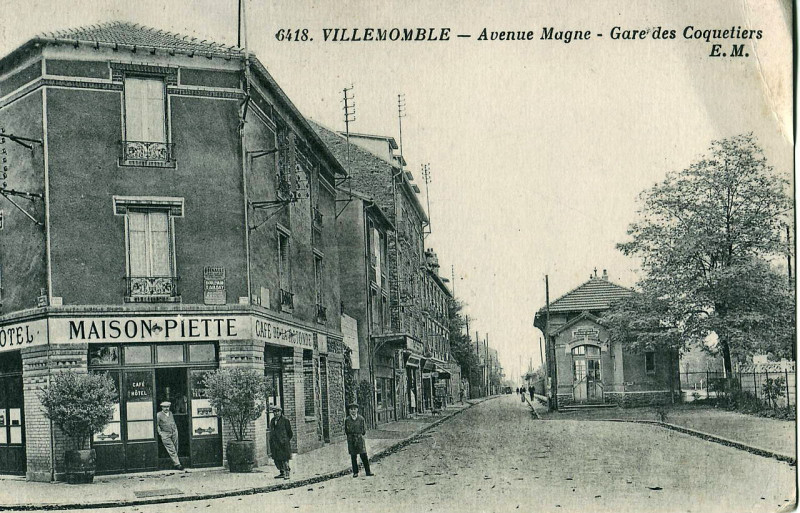 Carte postale ancienne Em 6418 - Villemomble - Avenue Magne - Gare des Coquetiers