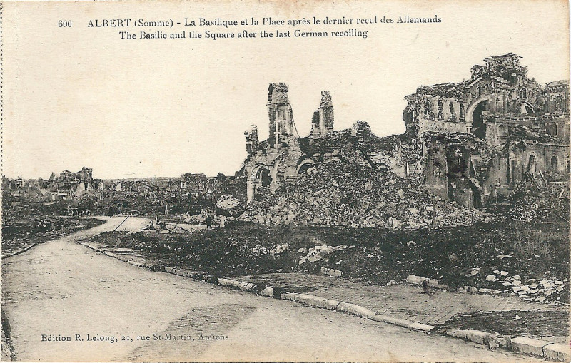 Carte postale ancienne Albert-Fr-80-en ruine-la basilique-02
