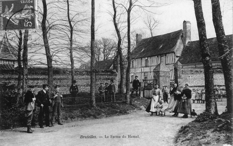 Carte postale ancienne Brutelles - Ferme du Hamel (2).tiff