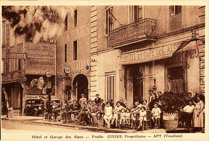 Carte postale ancienne Apt Hôtel et garage des Alpes