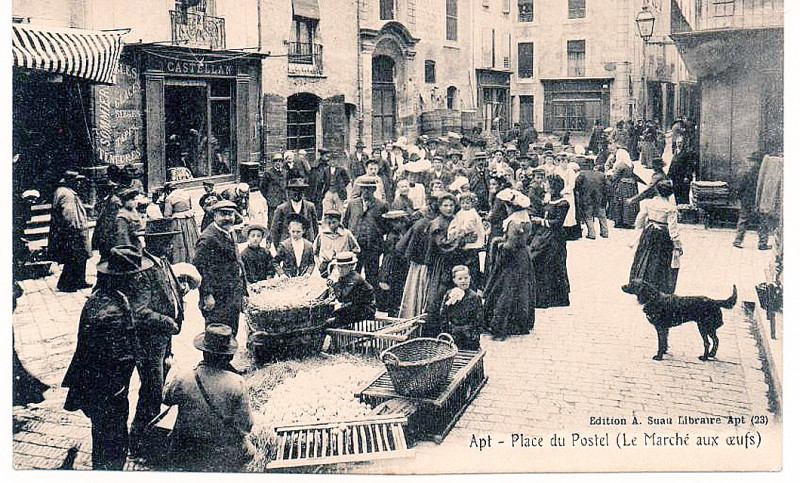 Carte postale ancienne Apt Marché Postel