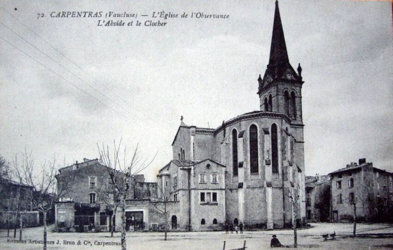 Carte postale ancienne Carpentras église de l'Observance