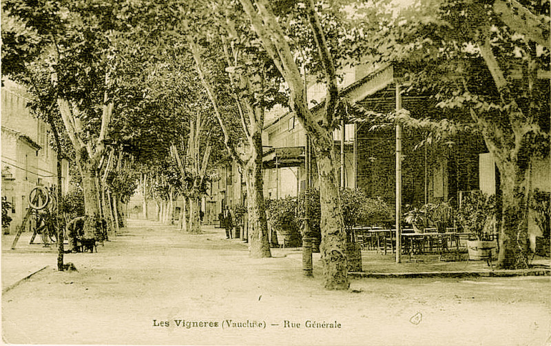 Carte postale ancienne Les Vignières Grand rue