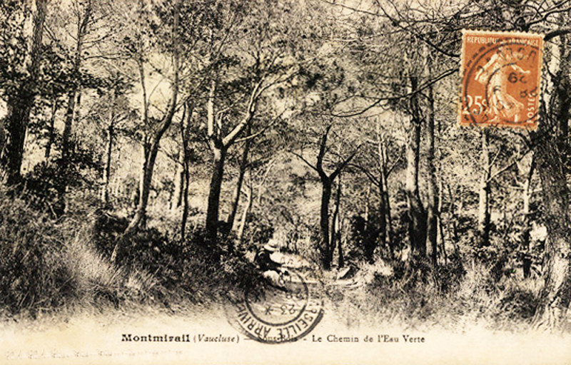 Carte postale ancienne Montmirail chemin de l'eau verte