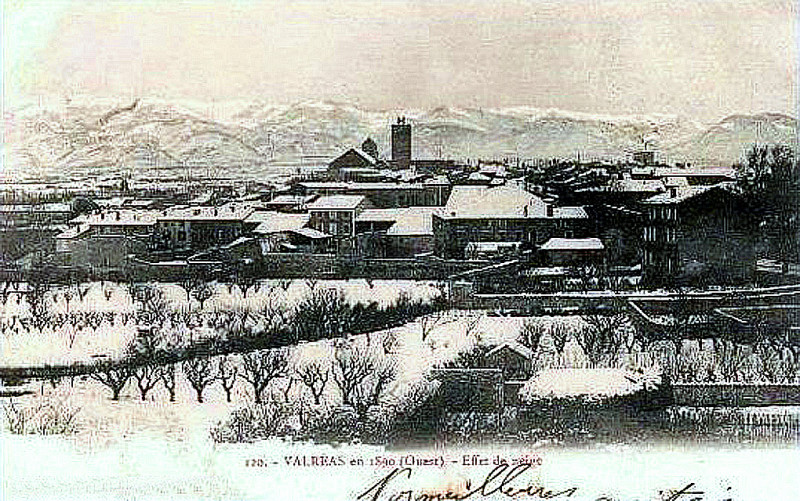 Carte postale ancienne Valréas Hiver 1890-1891
