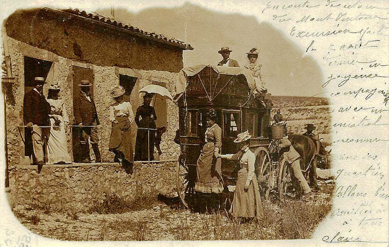 Carte postale ancienne Mont Ventoux excursion en calèche