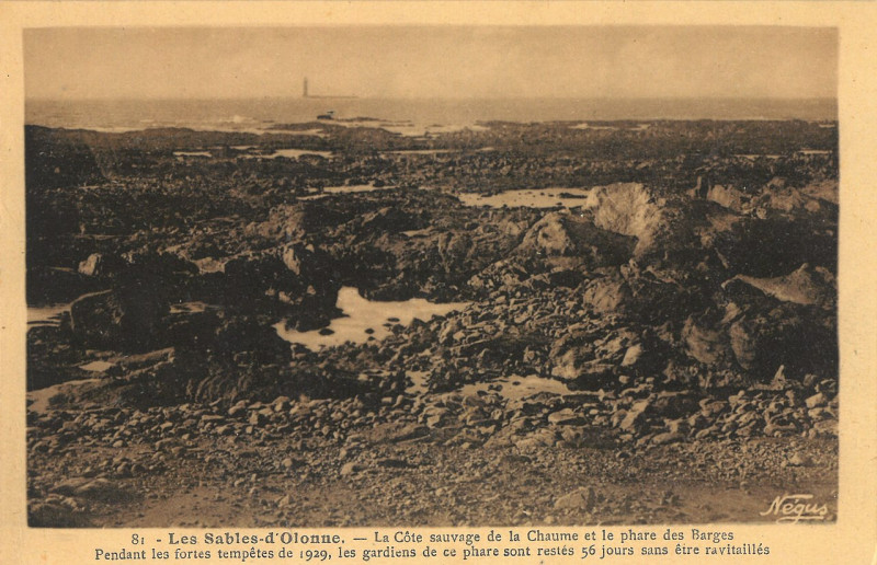 Carte postale ancienne Sables-d'Olonne - Cote sauvage