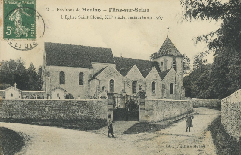Carte postale ancienne L2569 - Flins-sur-Seine - Eglise