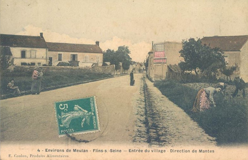 Carte postale ancienne L2651 - Flins-sur-Seine - Entrée du village