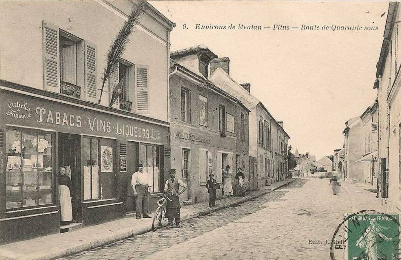 Carte postale ancienne L2669 - Flins-sur-Seine - Route de Quarante-Sous