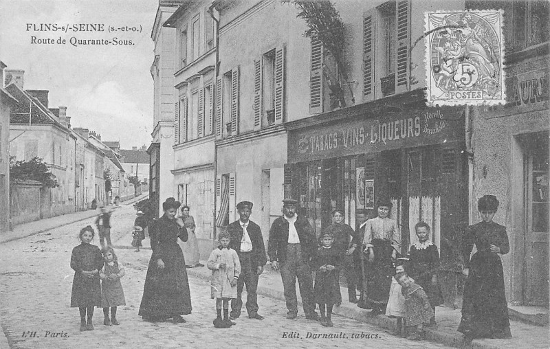 Carte postale ancienne L2672 - Flins-sur-Seine - Route de Quarante-Sous