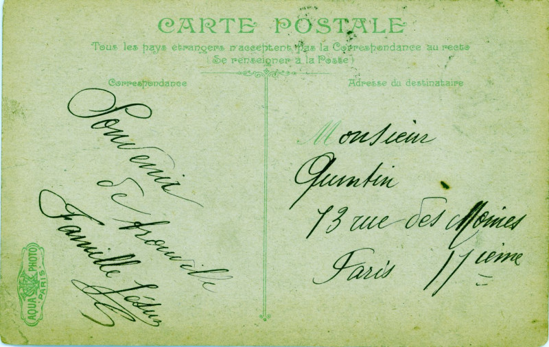 Carte postale ancienne Trouville Aqua Photo verso