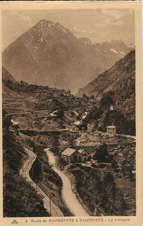 Carte postale ancienne Cap 5 - Route de Pierrefitte à Cauterets - Le Limaçon