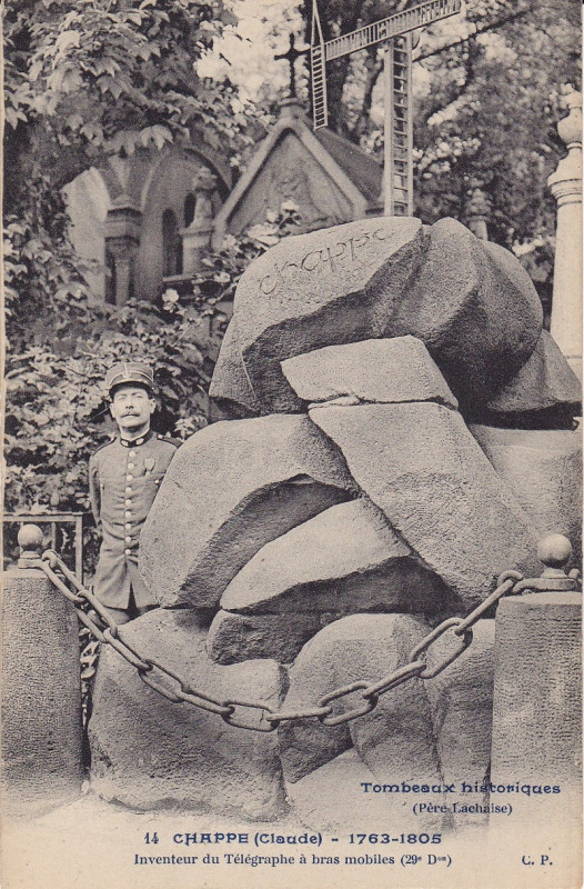 Carte postale ancienne Le Père-Lachaise - Claude Chappe à Paris 20e