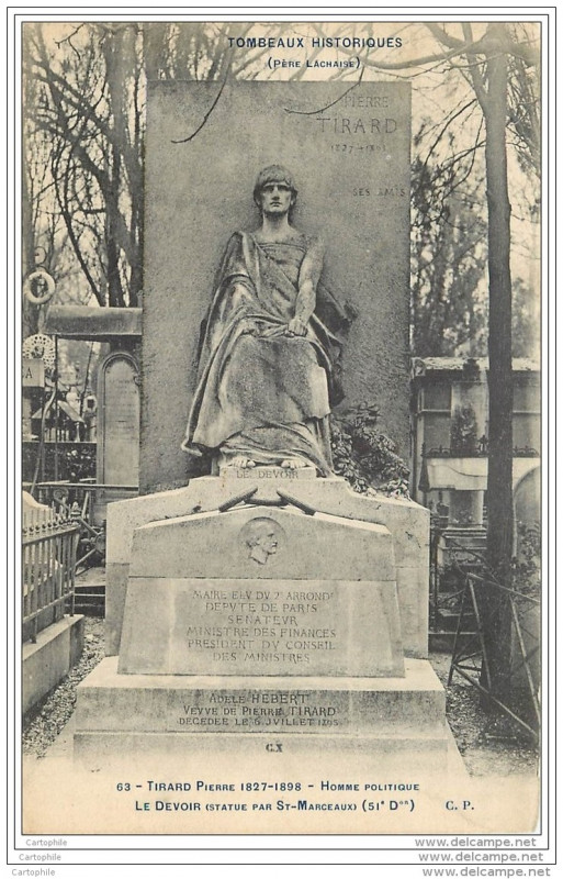 Carte postale ancienne Le Père-Lachaise - Pierre Tirard à Paris 20e
