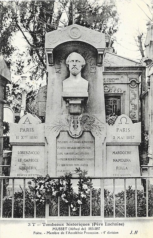 Carte postale ancienne Père-Lachaise - Alfred de Musset à Paris 20e