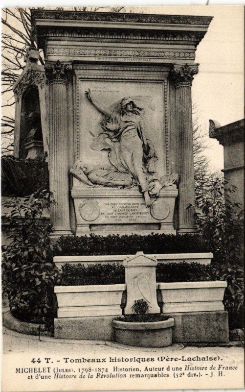 Carte postale ancienne Père-Lachaise - Jules Michelet à Paris 20e