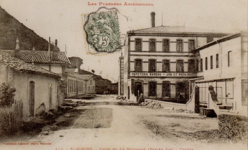 Carte postale ancienne Eycheil - Papeterie de la Moulasse - 1913 (1)