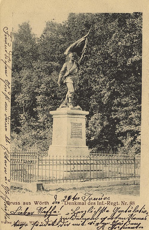 Carte postale ancienne Wörth a. S., Elsass-Lothringen - Denkmal des Infanterie-Regiments Nr. 88 (Zeno Ansichtskarten)