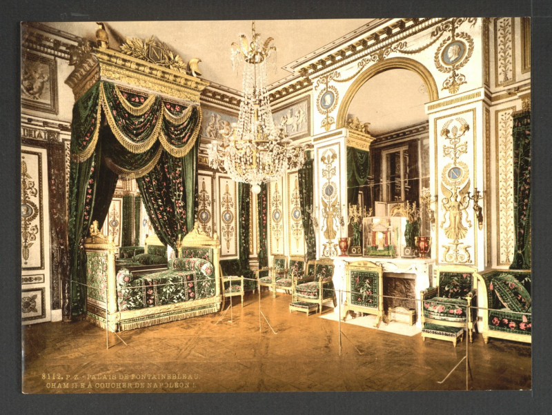 Carte postale ancienne Bedroom of Napoleon I, Fontainebleau Palace, France-LCCN2001698129