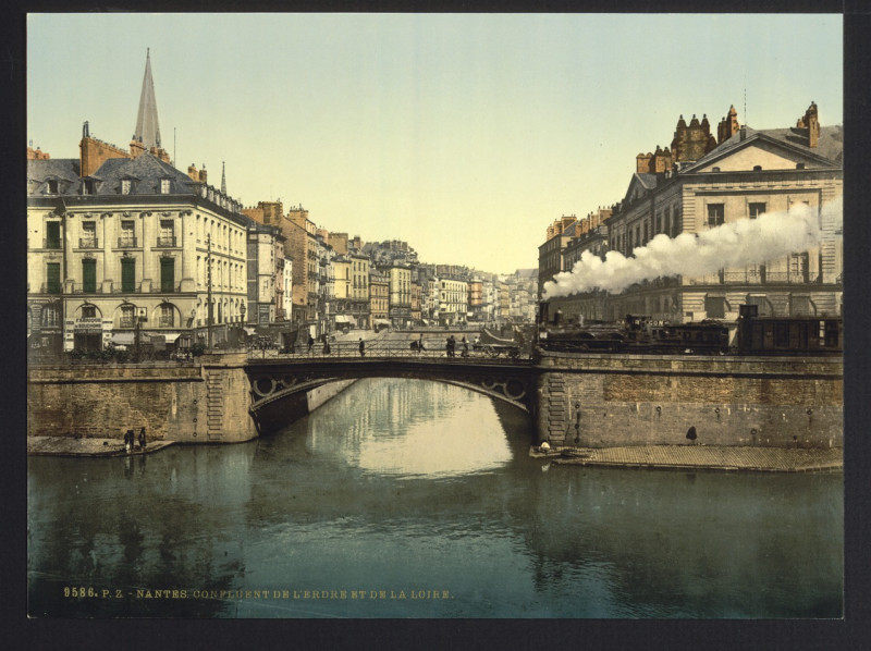 Carte postale ancienne Confluent de l'Erdre et de la Loire à Nantes