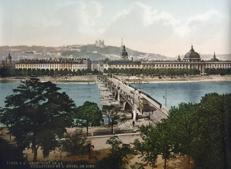 Carte postale ancienne Lyon pont guillotiere congres à Lyon