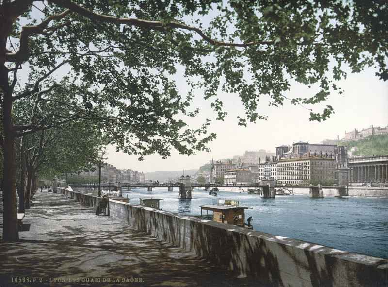 Carte postale ancienne Lyon quaisaone congres à Lyon