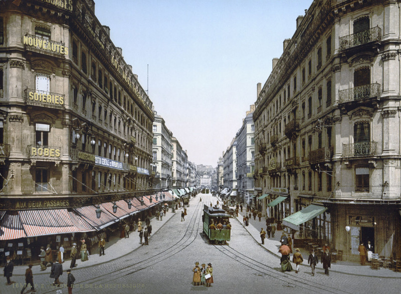 Carte postale ancienne Rue de la Republic, Lyons, France-LCCN2001698423 à Lyon 2e Arrondissement