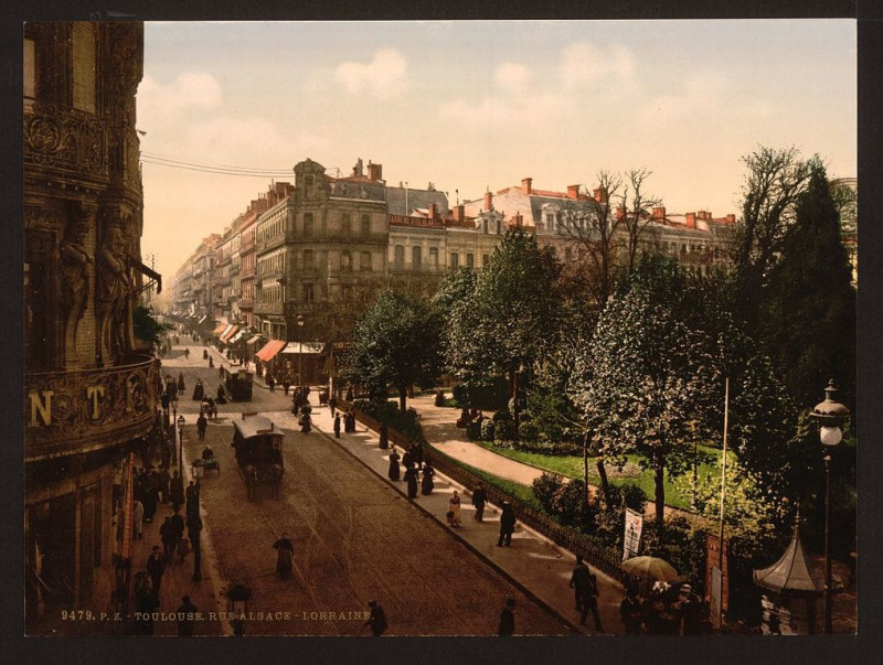 Carte postale ancienne Alsace-Lorraine Street, Toulouse, France-LCCN2001698716