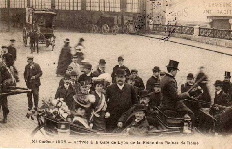 Carte postale ancienne Reine de Rome 1906