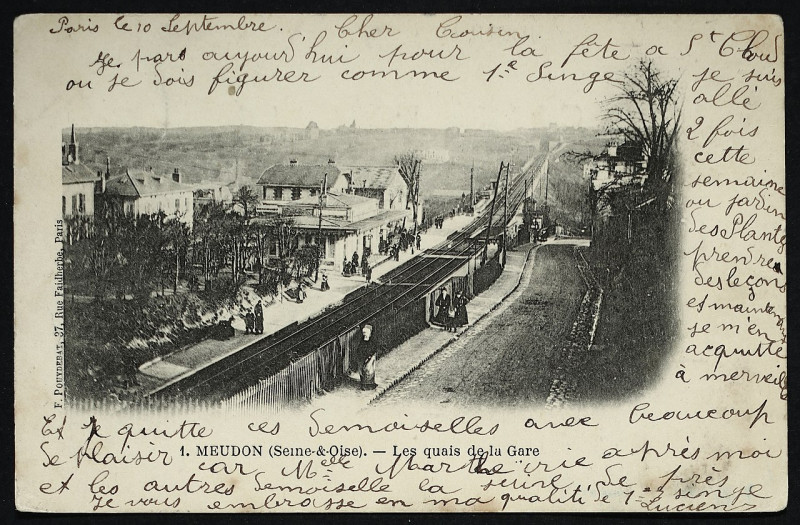 Carte postale ancienne Les quais de la Gare à Meudon