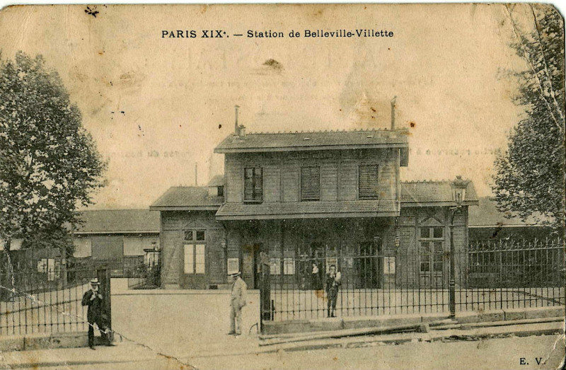 Carte postale ancienne Station de Belleville-Villette à Paris 19e
