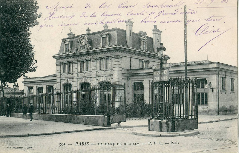 Carte postale ancienne La Gare de Reuilly à Paris 12e