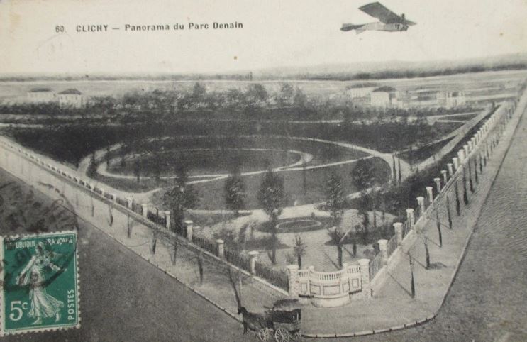 Carte postale ancienne Panorama du Parc Denain à Clichy