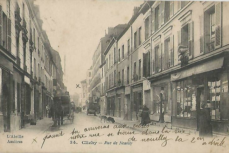 Carte postale ancienne Rue de Neuilly à Clichy