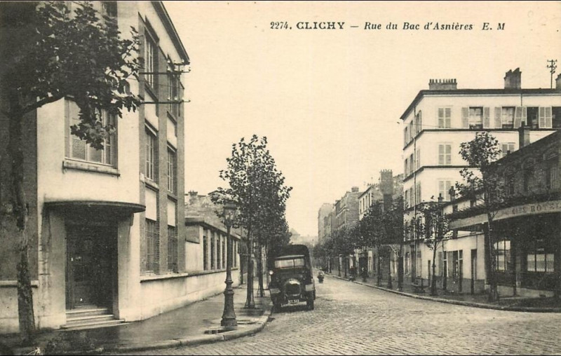 Carte postale ancienne Clichy.Rue du Bac d'Asnières