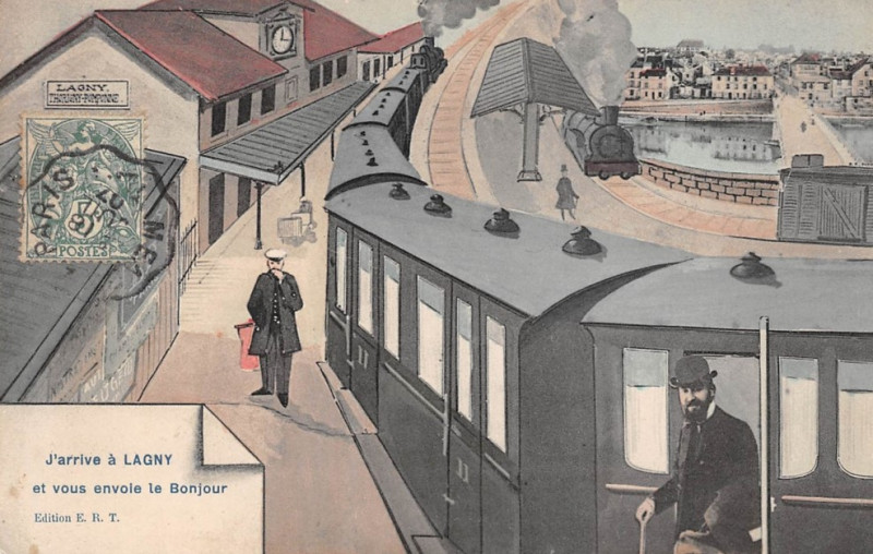 Carte postale ancienne L1885 - Lagny-sur-Marne - Gare