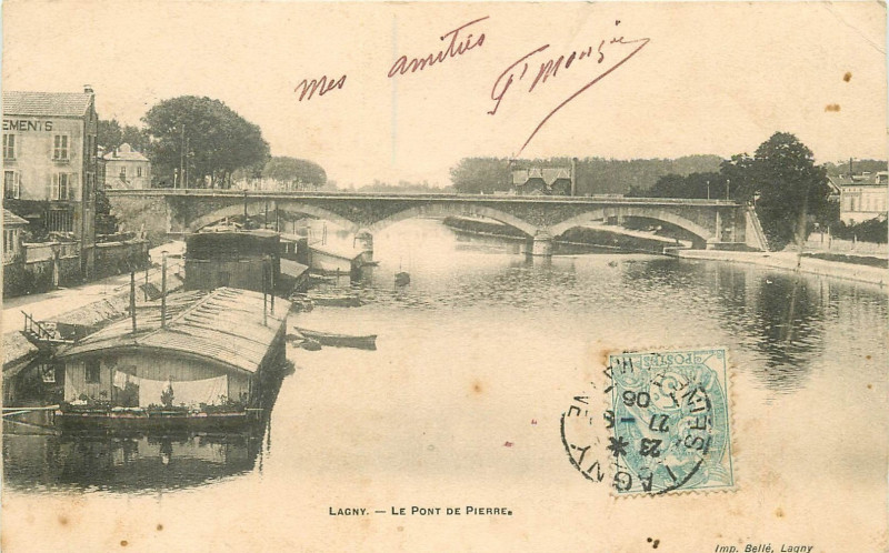 Carte postale ancienne L1994 - Lagny-sur-Marne - Pont de Pierre