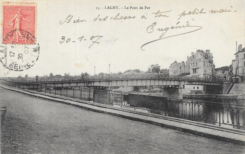Carte postale ancienne L2157 - Lagny-sur-Marne - Pont de fer