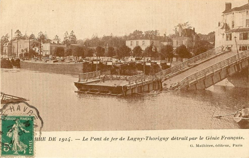Carte postale ancienne L2161 - Lagny-sur-Marne - Pont de fer