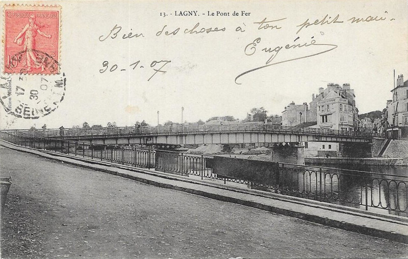 Carte postale ancienne L2203 - Lagny-sur-Marne - Pont de fer