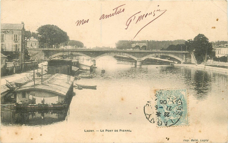 Carte postale ancienne L2862 - Lagny-sur-Marne - Pont de pierre