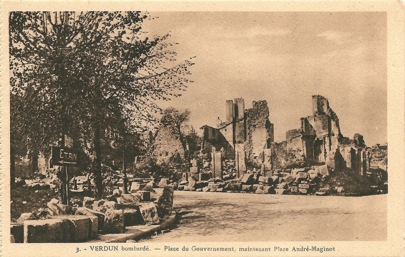 Carte postale ancienne Verdun-Fr-55-bombardé-vers 1918-b02 à Verdun