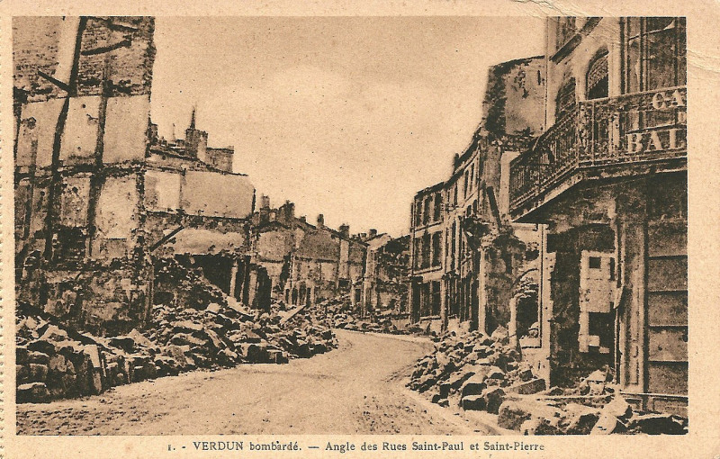 Carte postale ancienne Verdun-Fr-55-bombardé-vers 1918-b14 à Verdun