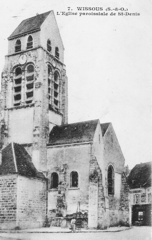 Carte postale ancienne Wissous - L'Eglise paroissiale de St-Denis - 1916