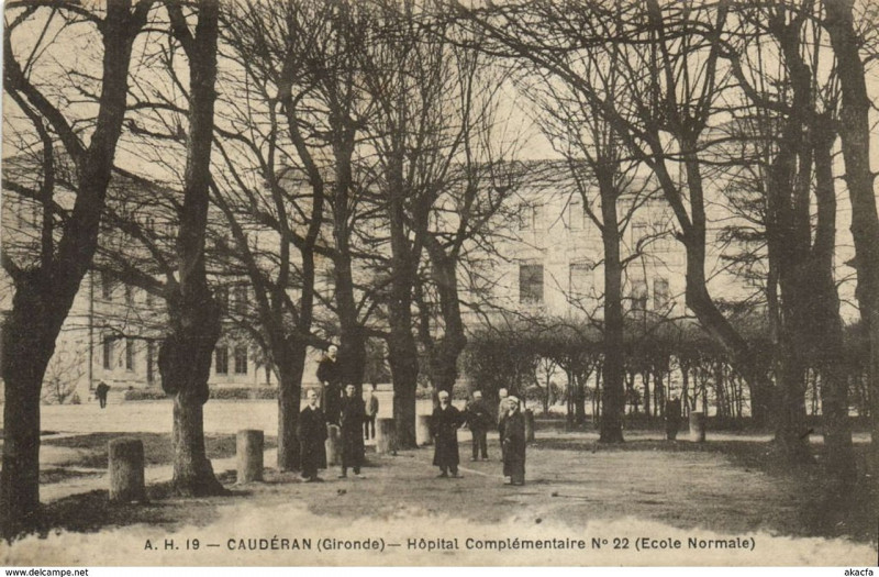 Carte postale ancienne Caudéran - Hôpital Complémentaire N° 22 (Ecole normale) 5 à Bordeaux