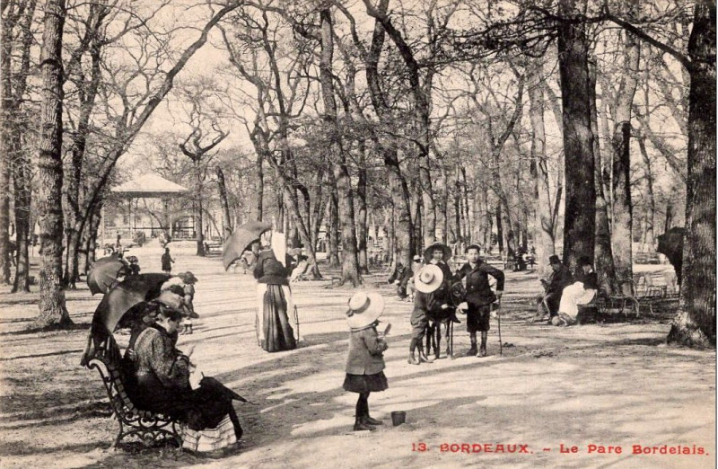 Carte postale ancienne Parc Bordelais - Allées 1 à Bordeaux
