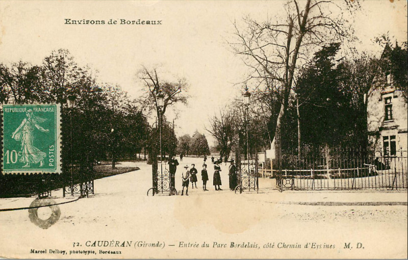 Carte postale ancienne Parc Bordelais - Entrée Chemin d'Eysines 1 à Bordeaux