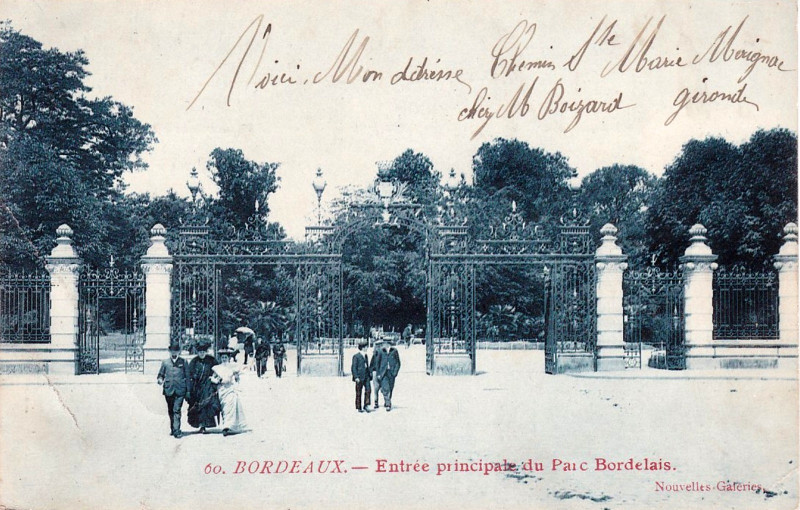 Carte postale ancienne Parc Bordelais - Entrée principale 9 à Bordeaux