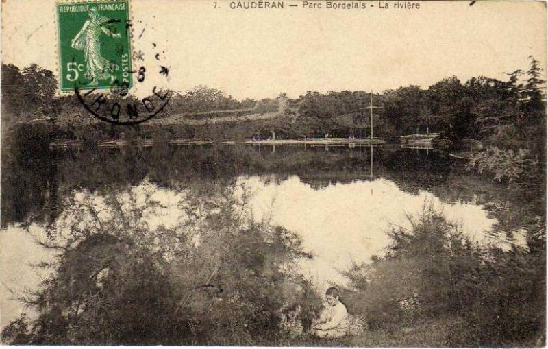 Carte postale ancienne Parc Bordelais - La rivière 1 à Bordeaux